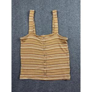 American Eagle Soft & Sexy Ribbed Tank Top with Button Detail Size XS